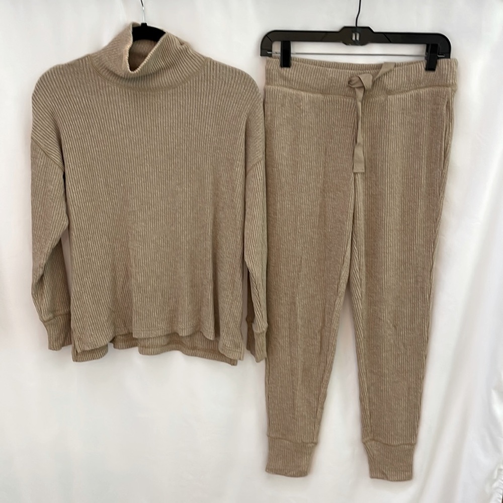 J. Crew Tan Ribbed Lounge Set